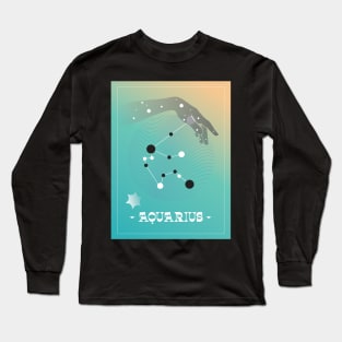 Aquarius Zodiac Art Long Sleeve T-Shirt